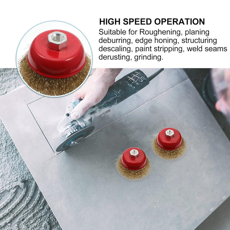 TEHAUX 2pcs Heavy Duty Wire Cup Brush Wheel for Drill Metal Cleaning High Elasticity - Image 3